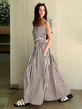 Striped Vacation Maxi Dress with Pockets