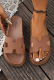 LAS Cutout Design Open Toe Platform Slippers (36-40)