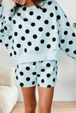 LAS Polka Dot Looks Pullover Drawstring Shorts Sets (S-XL)