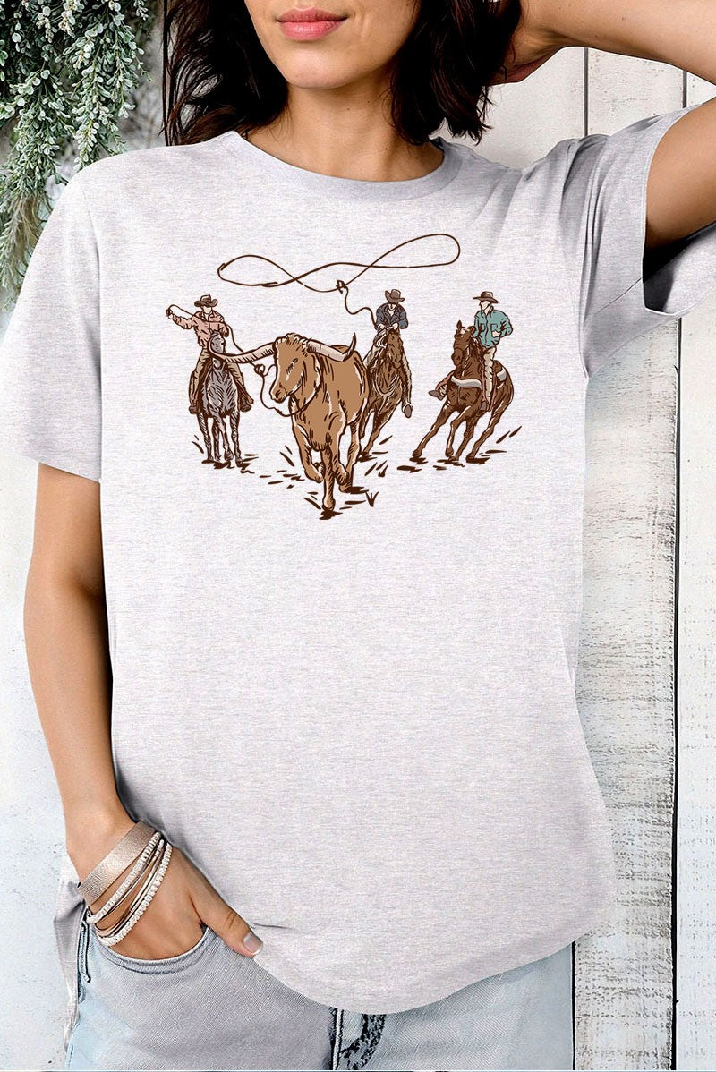 Cowboys Chasing Bull Graphic Tee