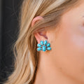 Half Flower Post Earring