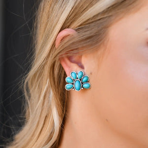 Half Flower Post Earring
