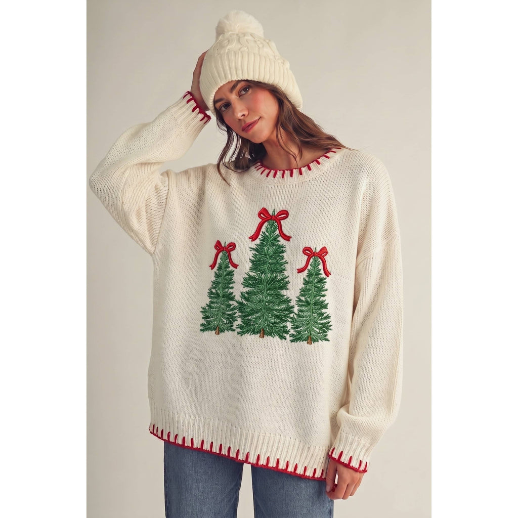 Christmas Trees Stitched
