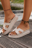 LAS Cutout Design Open Toe Platform Slippers (36-40)