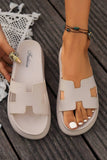 LAS Cutout Design Open Toe Platform Slippers (36-40)