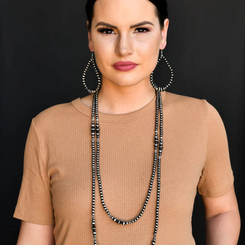 66" Danity Faux Navajo Pearl Necklace