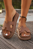 LAS Cutout Design Open Toe Platform Slippers (36-40)