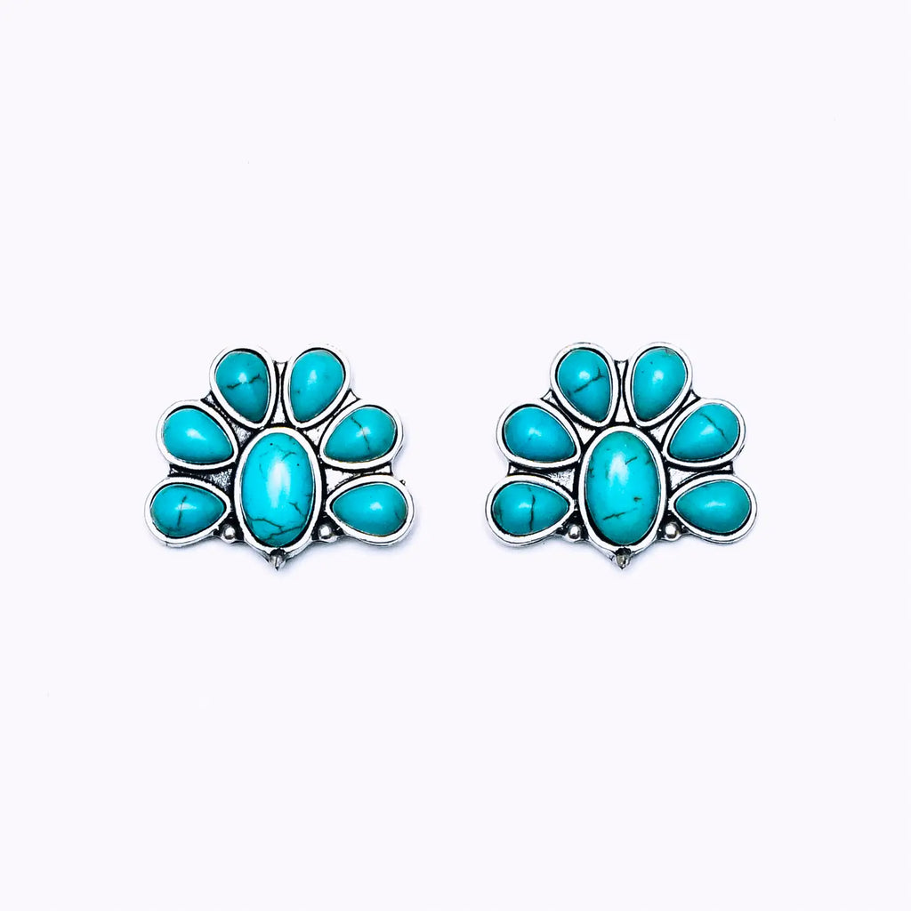 Half Flower Post Earring