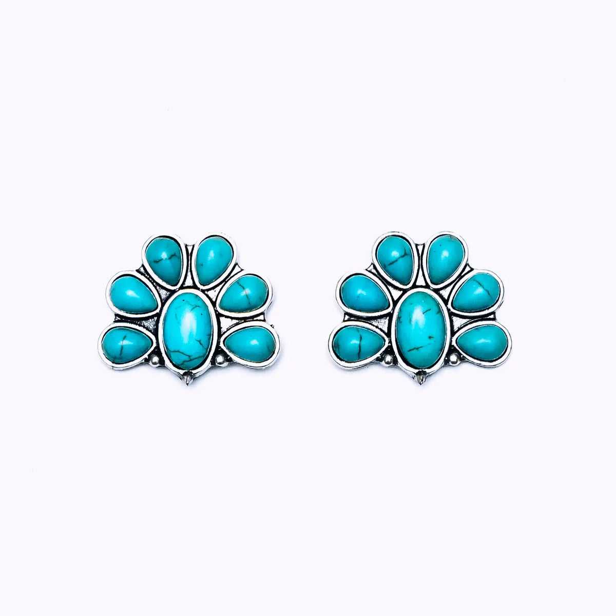 Half Flower Post Earring