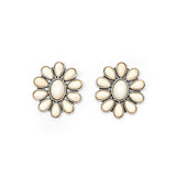 Ivory Flower Cluster Post Earrings