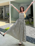 Striped Vacation Maxi Dress with Pockets