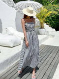 Striped Vacation Maxi Dress with Pockets