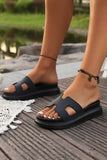 LAS Cutout Design Open Toe Platform Slippers (36-40)