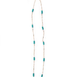 36" Multi way Gold Link Chain Necklace w/ Turquoise Accents