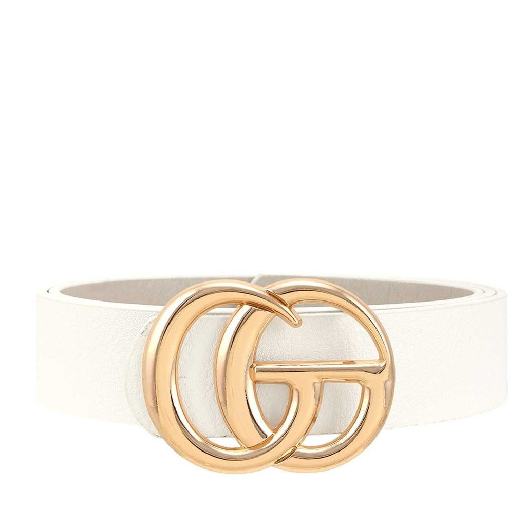 Classic Faux Leather Belt with GO Buckle