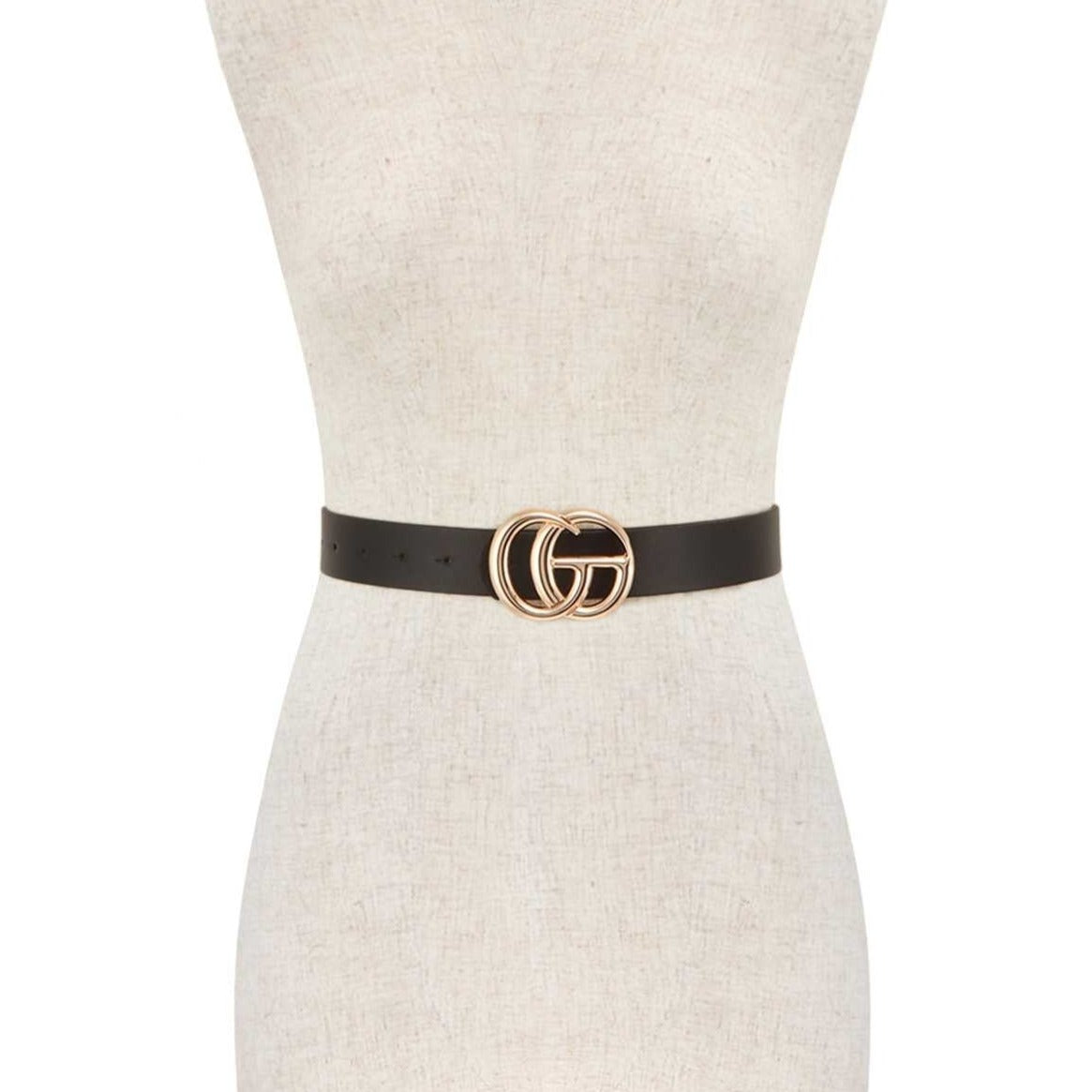 Classic Faux Leather Belt with GO Buckle