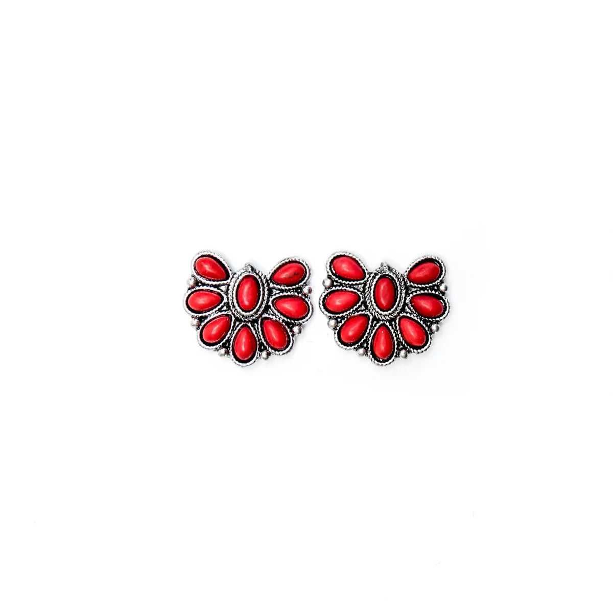Half Flower Post Earring