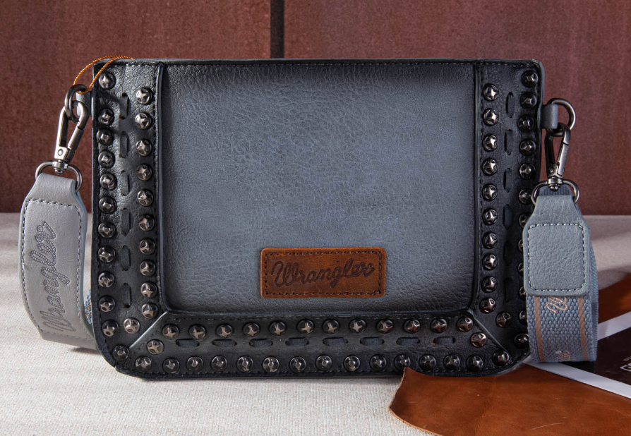 Wrangler Rivets Studded Wristlet/ Crossbody - Jean