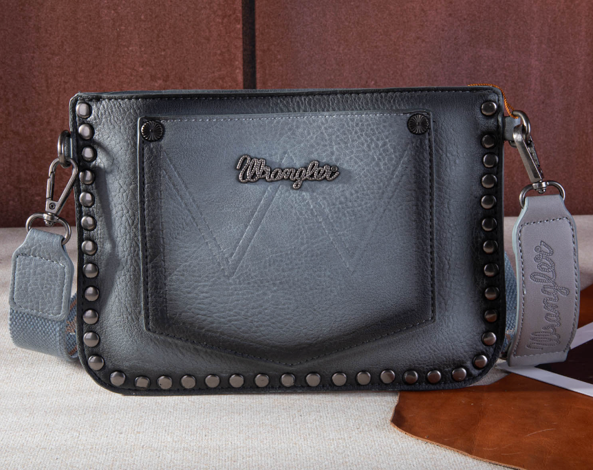 Wrangler Rivets Studded Wristlet/ Crossbody - Jean