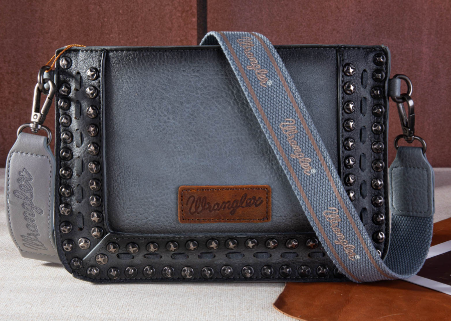 Wrangler Rivets Studded Wristlet/ Crossbody - Jean