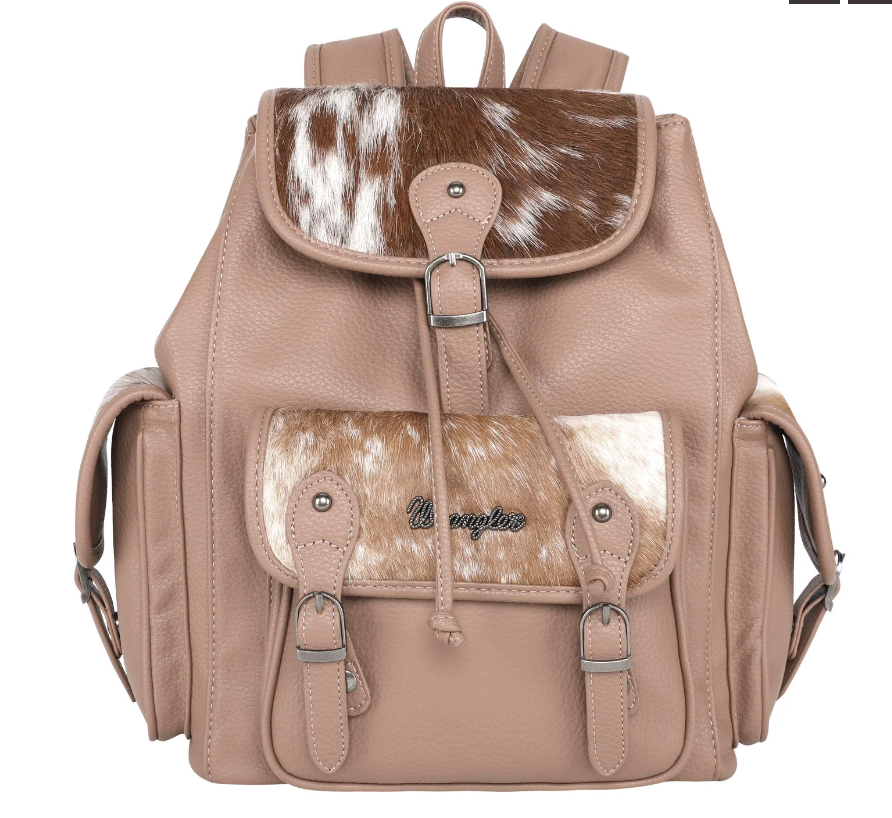 Wrangler Hair-on Cowhide Backpack - Khaki