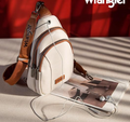 Wrangler Sling Bag/Crossbody/Chest Bag Dual Zippered Compartment - Beige-Brown