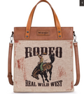 Wrangler Art Print Canvas Tote/Crossbody - Brown