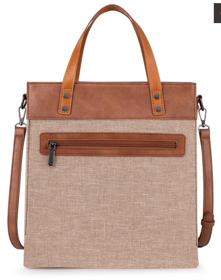 Wrangler Art Print Canvas Tote/Crossbody - Brown