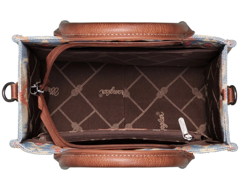 Wrangler Southwestern Print Small Canvas Tote/Crossbody - Brown