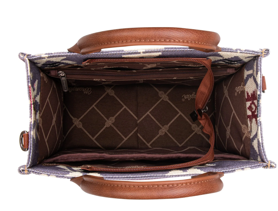 Wrangler Southwestern Print Small Canvas Tote/Crossbody - Lavender