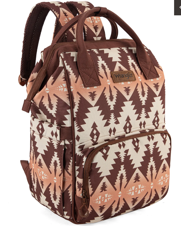 Wrangler Aztec Printed Callie Backpack - Brown