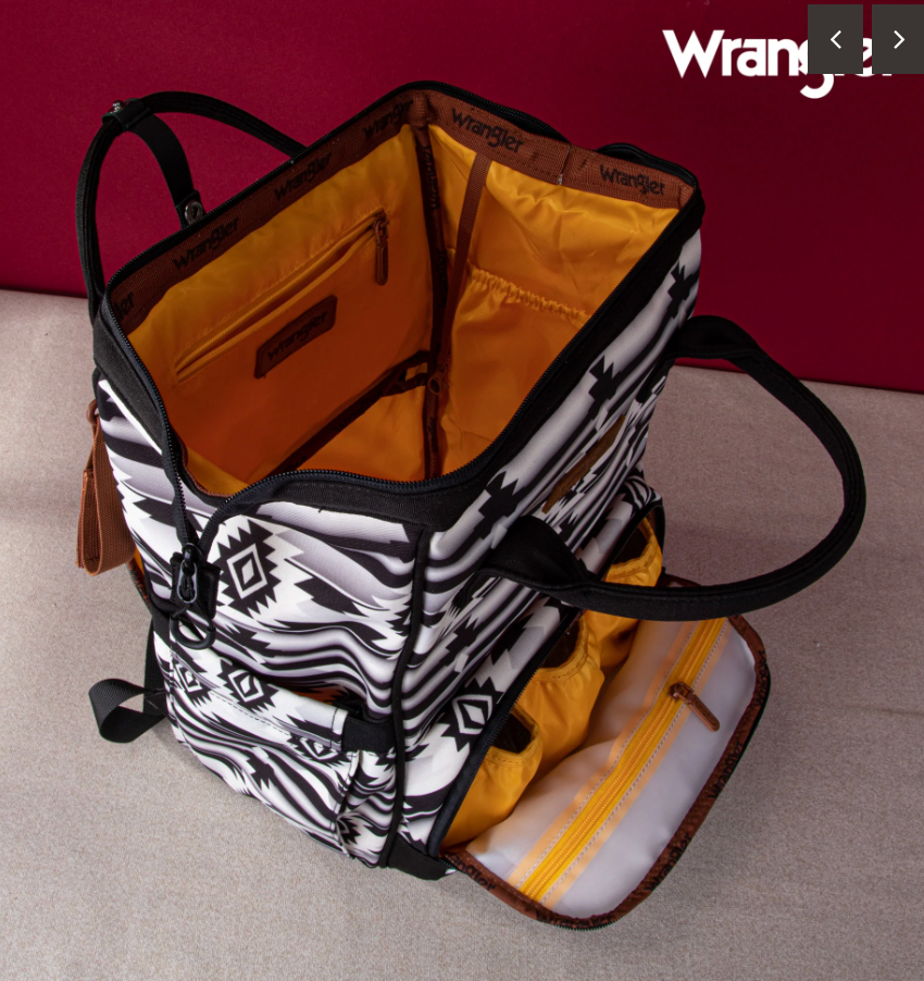 Wrangler Aztec Printed Callie Backpack - Black