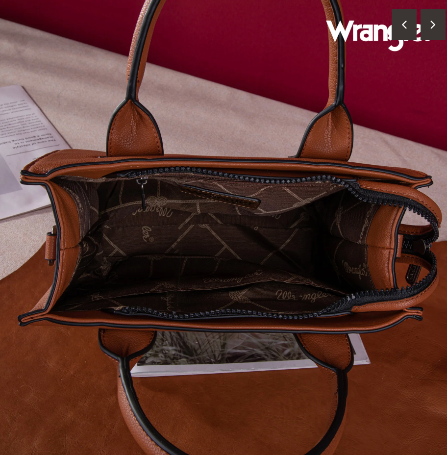 Wrangler Whipstitch Small Tote/Crossbody - Brown