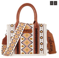 Wrangler Southwestern Print Small Canvas Tote/Crossbody - Coffee