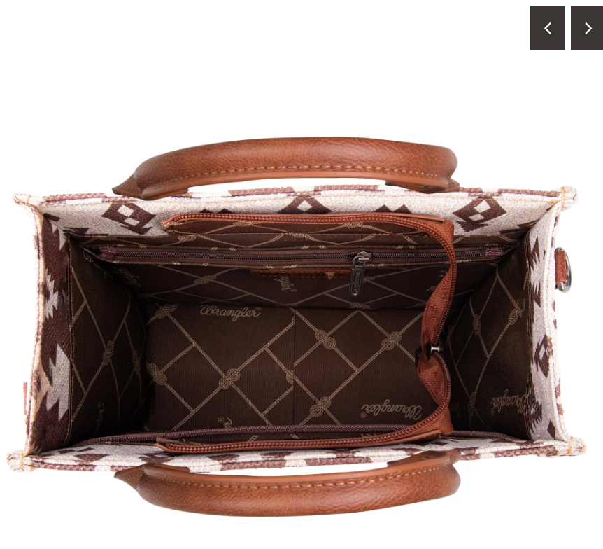 Wrangler Southwestern Print Small Canvas Tote/Crossbody - Light Coffee