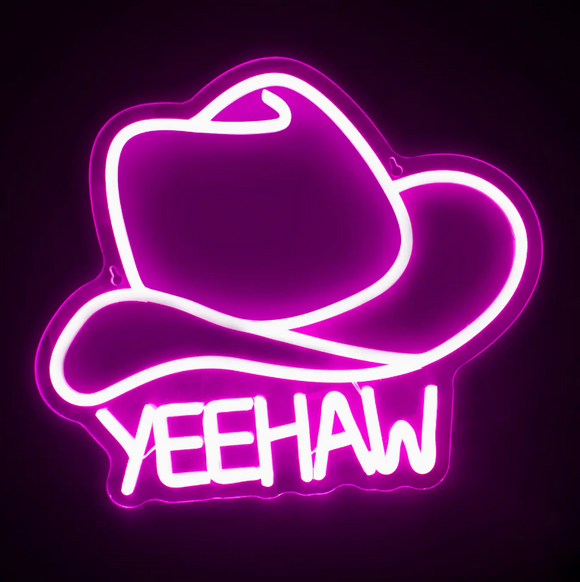 Western Cowboy Pink Neon Led Light