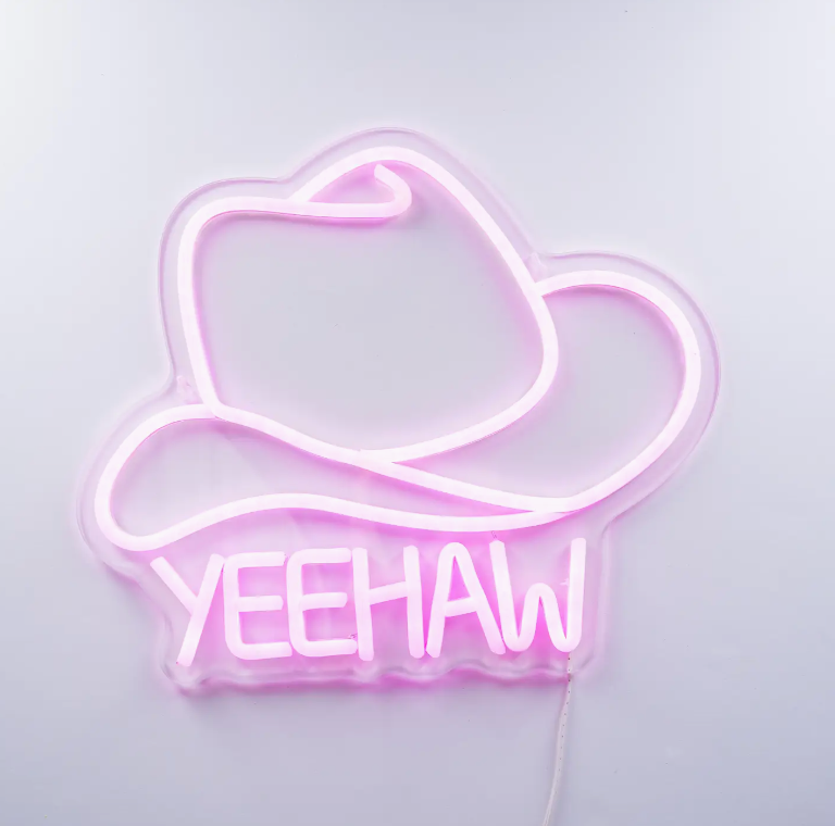 Western Cowboy Pink Neon Led Light
