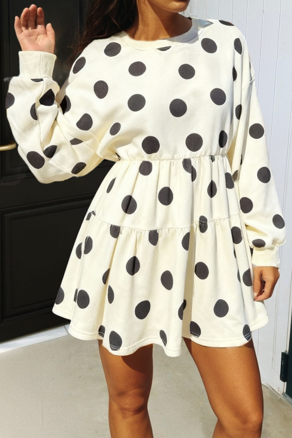 LAS Polka Dot Looks Pullover Drawstring Shorts Sets (S-XL)