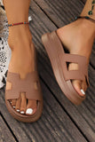 LAS Cutout Design Open Toe Platform Slippers (36-40)