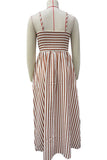 Striped Vacation Maxi Dress with Pockets