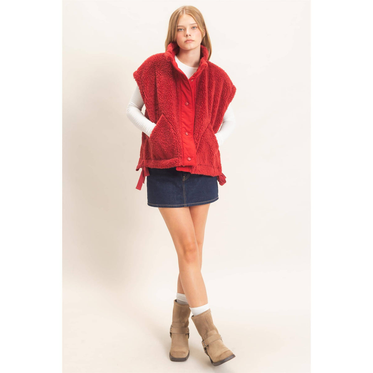 Sherpa Vest With Snap Closure