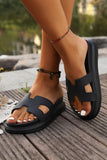 LAS Cutout Design Open Toe Platform Slippers (36-40)