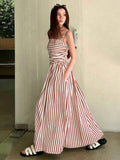 Striped Vacation Maxi Dress with Pockets