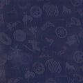 Cowboy Logo Navy Silk Scarf