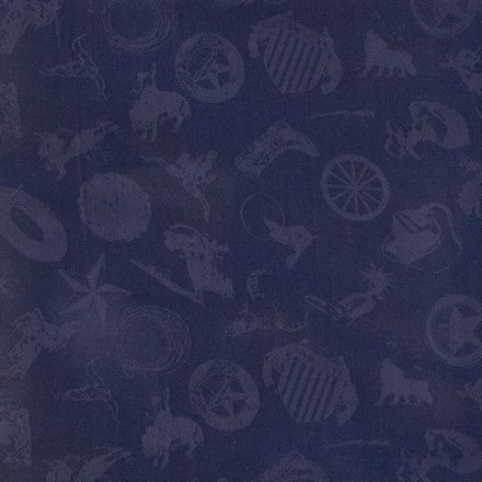 Cowboy Logo Navy Silk Scarf