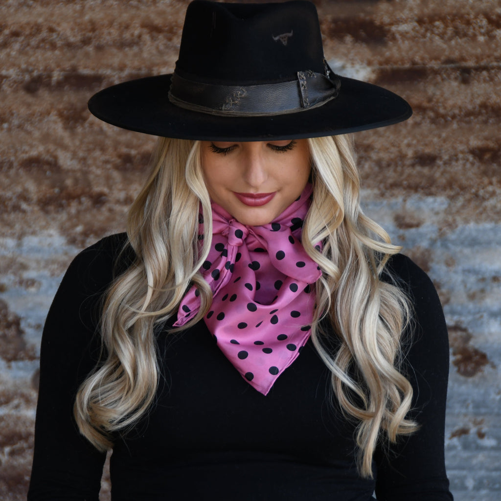 Cowboy Polka Dot Silk Scarf