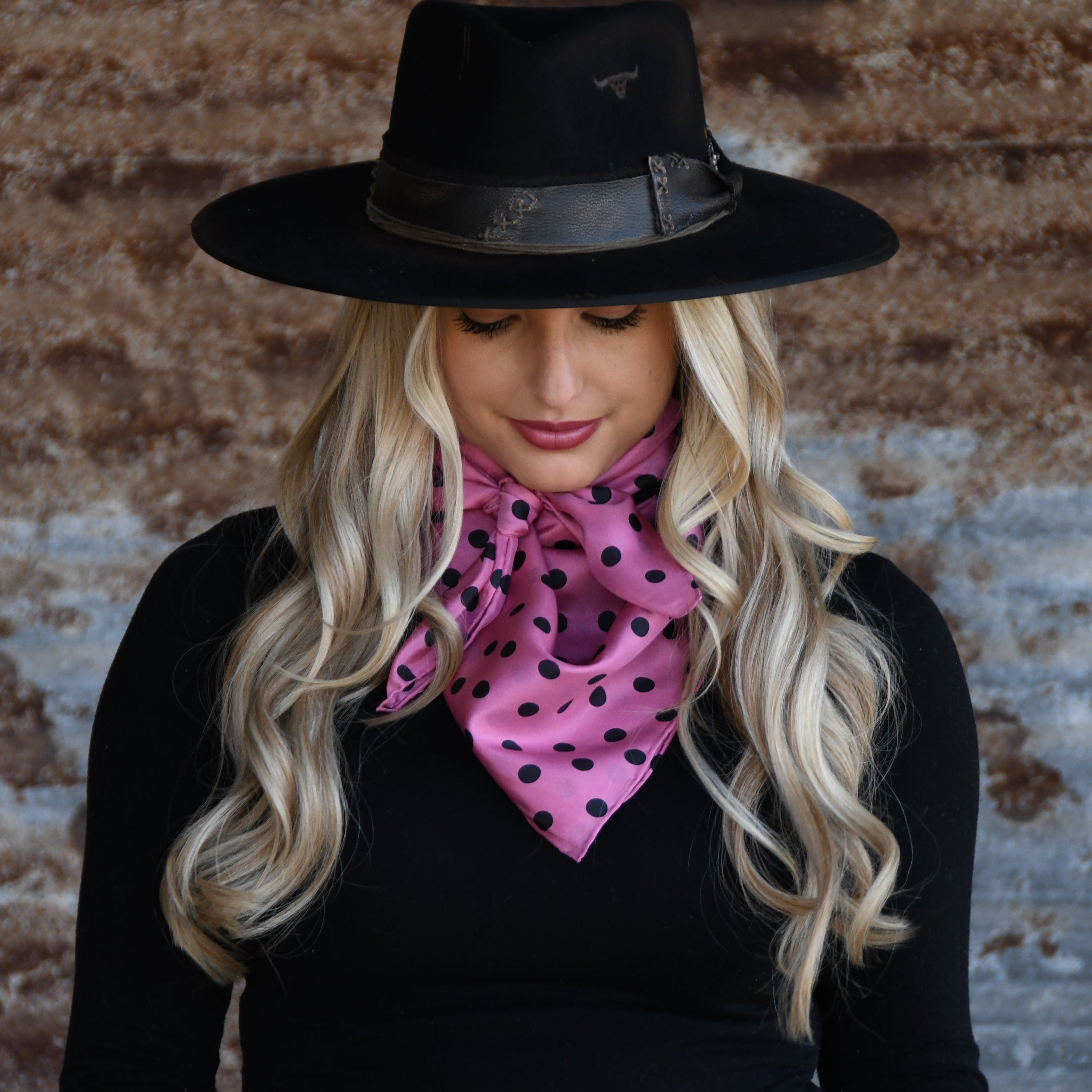 Cowboy Polka Dot Silk Scarf
