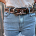 Bronze Flowers Leatherwork Belt