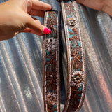 Bronze Flowers Leatherwork Belt