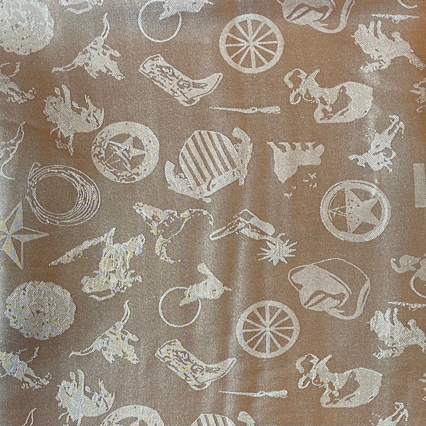 Cowboy Logo Silver Silk Scarf